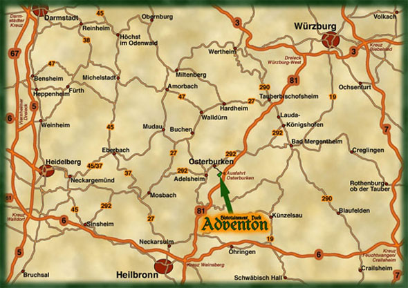 Ausschnitt Straßenkarte